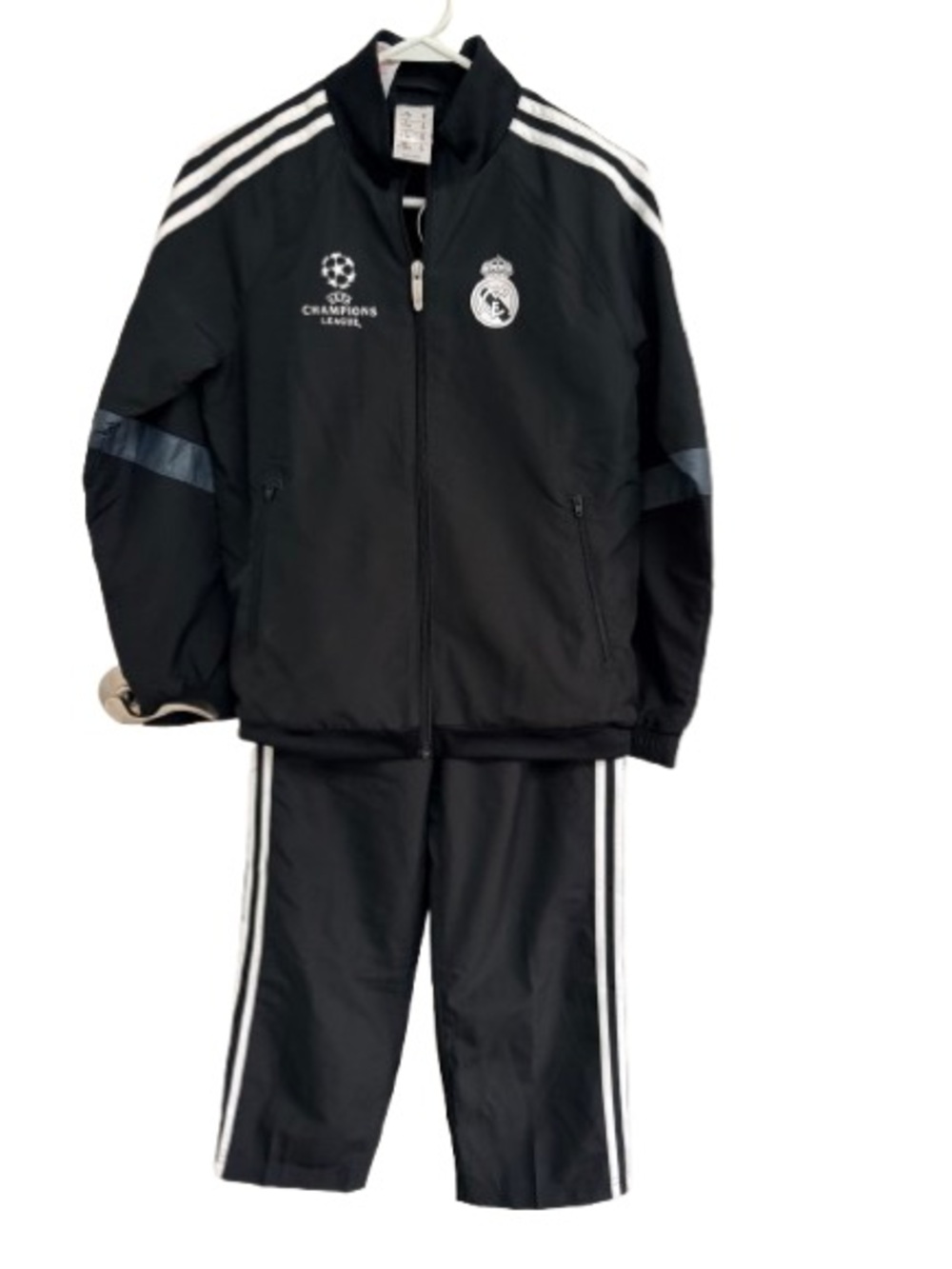adidas Black 2-Piece UEFA Champions League Track Suit with White Logos